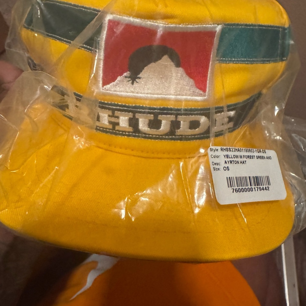 Rhude Tan Hat with Blue Logo Patch